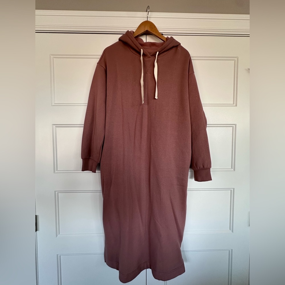Madewell Maxi Dress MWL Betterterry Hoodie Sweatshirt Normcore Faded Mauve LG - Picture 5 of 15